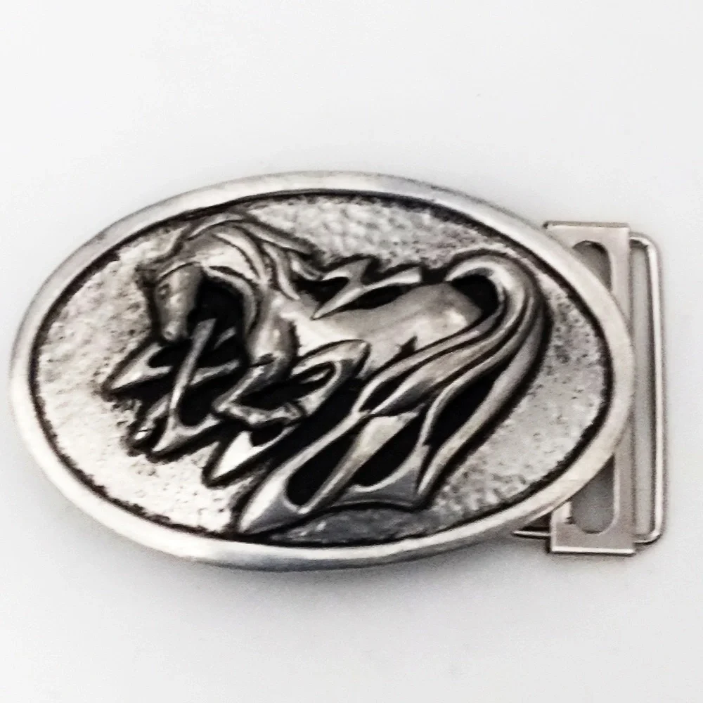 Vintage St. Justin Silver Horse Belt Buckle - Picture 4 of 7